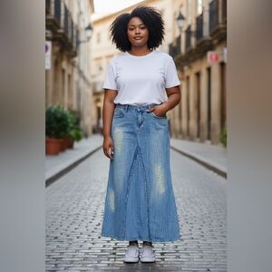 Kanna Blue Jean Maxi Skirt